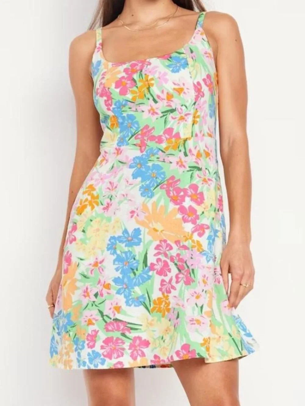 🌼 Old Navy Floral Linen Cottagecore Mini Dress Small - Picture 7 of 7